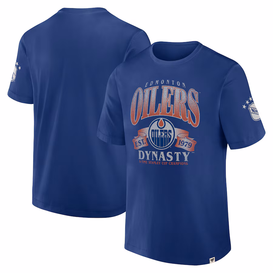Men's Edmonton Oilers Fanatics Blue Decades Collection Made To Last T-Shirt - Ujersey