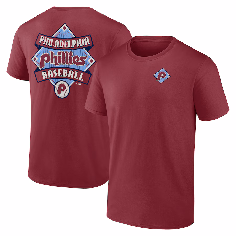Men's Philadelphia Phillies Garnet Field Play T-Shirt - Ujersey