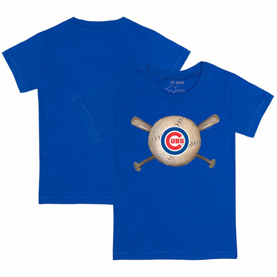 Youth Chicago Cubs Tiny Turnip Royal Baseball Cross Bats T-Shirt - Ujersey