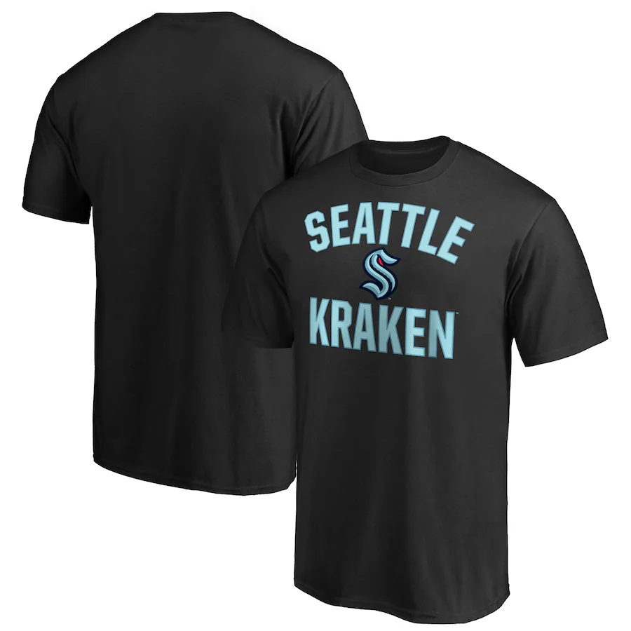Men's Seattle Kraken Fanatics Black Victory Arch T-Shirt - Ujersey
