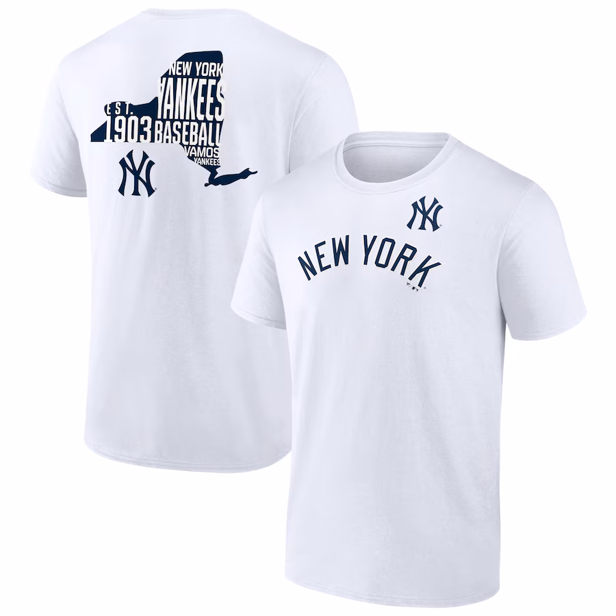 Men's New York Yankees White Team Hot Shot T-Shirt - Ujersey
