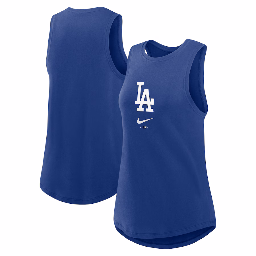 Women's Los Angeles Dodgers Nike Royal Legacy Icon High Neck Performance Tank Top - Ujersey