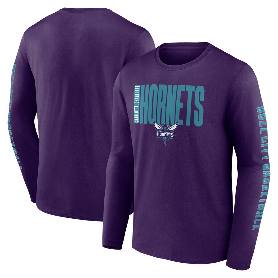 Men's Charlotte Hornets Purple Vision Long Sleeve T-Shirt - Ujersey