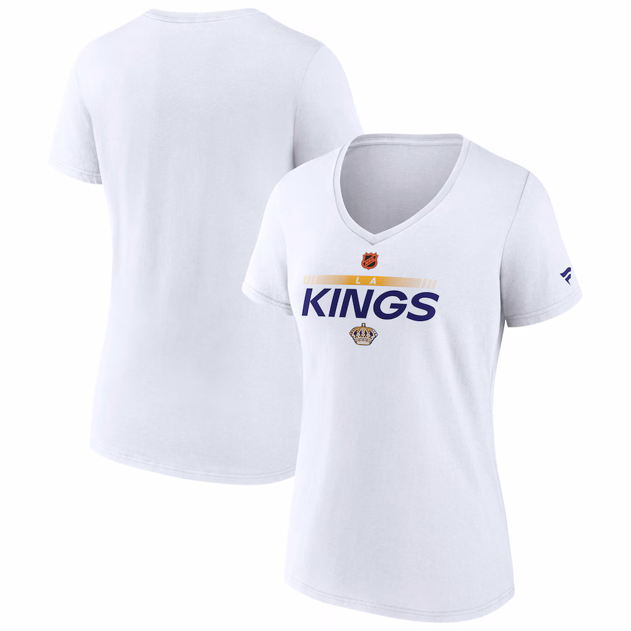 Women's Los Angeles Kings Fanatics White Special Edition V-Neck T-Shirt - Ujersey