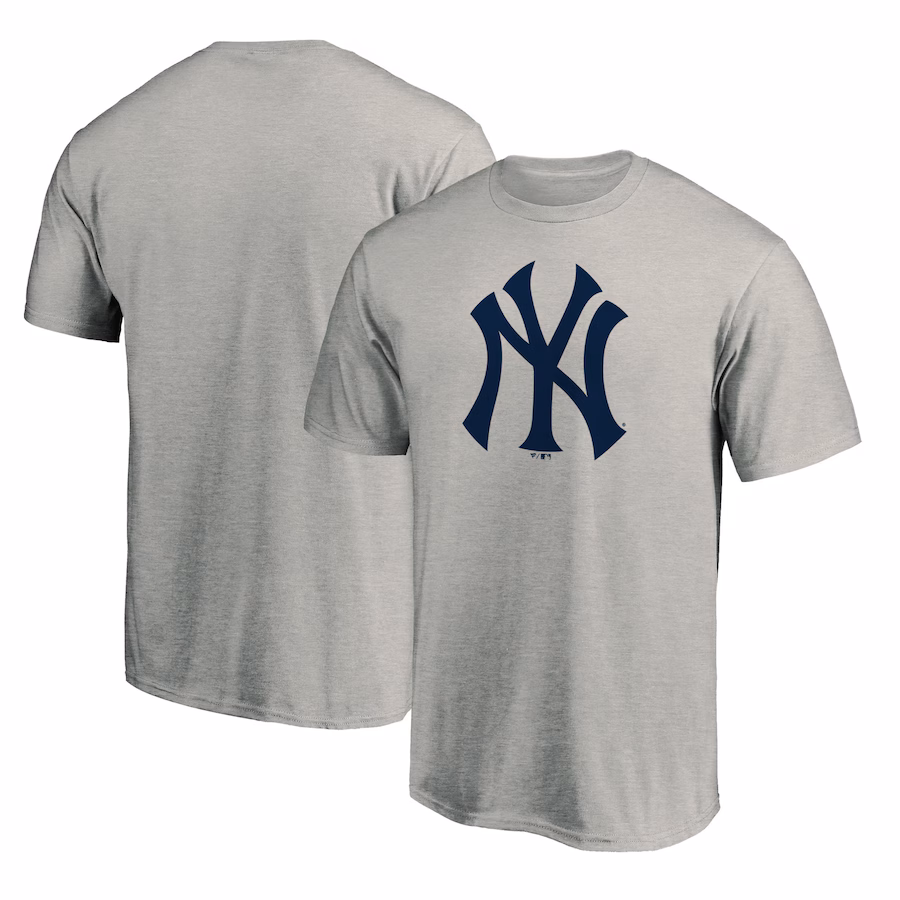 Men's New York Yankees Ash Secondary Color Primary Logo 2 T-Shirt - Ujersey