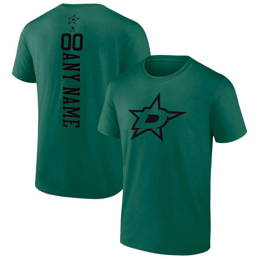 Men's Dallas Stars Kelly Green Personalized One Color T-Shirt - Ujersey