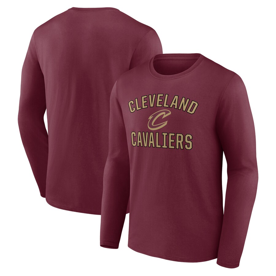 Men's Cleveland Cavaliers Wine Victory Arch Team Long Sleeve T-Shirt - Ujersey