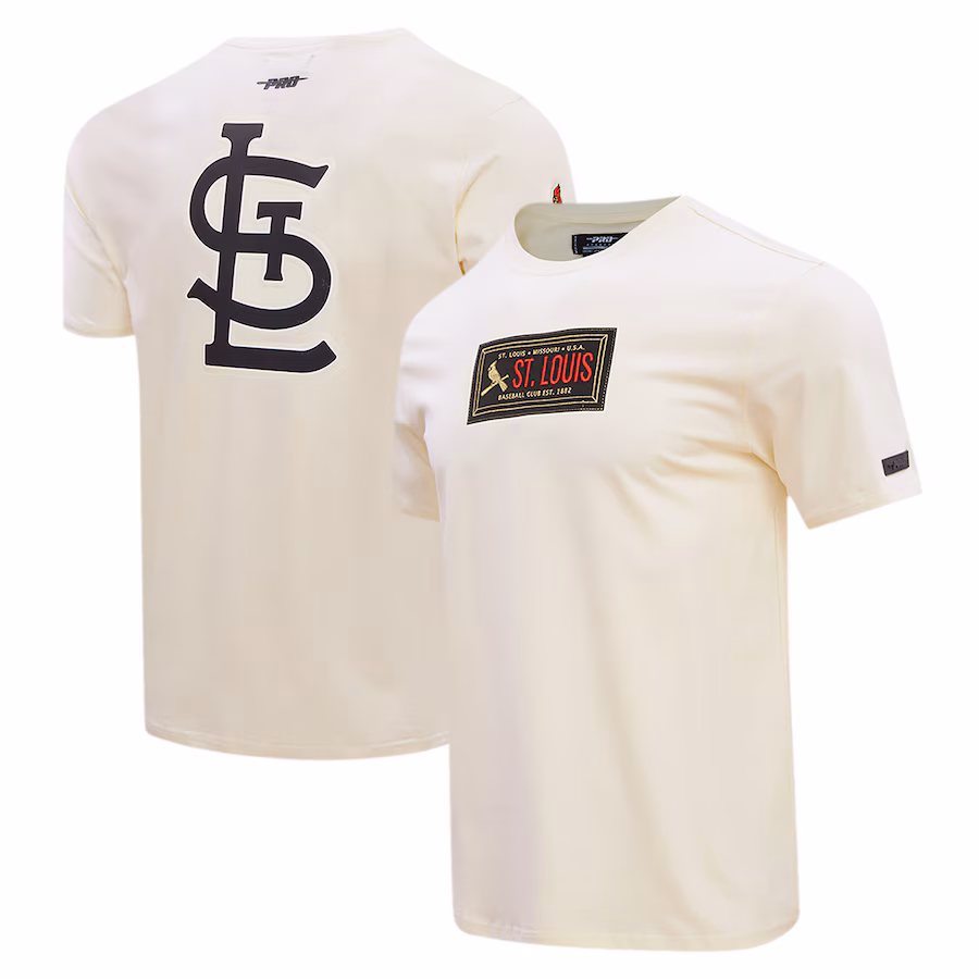 Men's St. Louis Cardinals Pro Standard Cream Club Member Badge T-Shirt - Ujersey