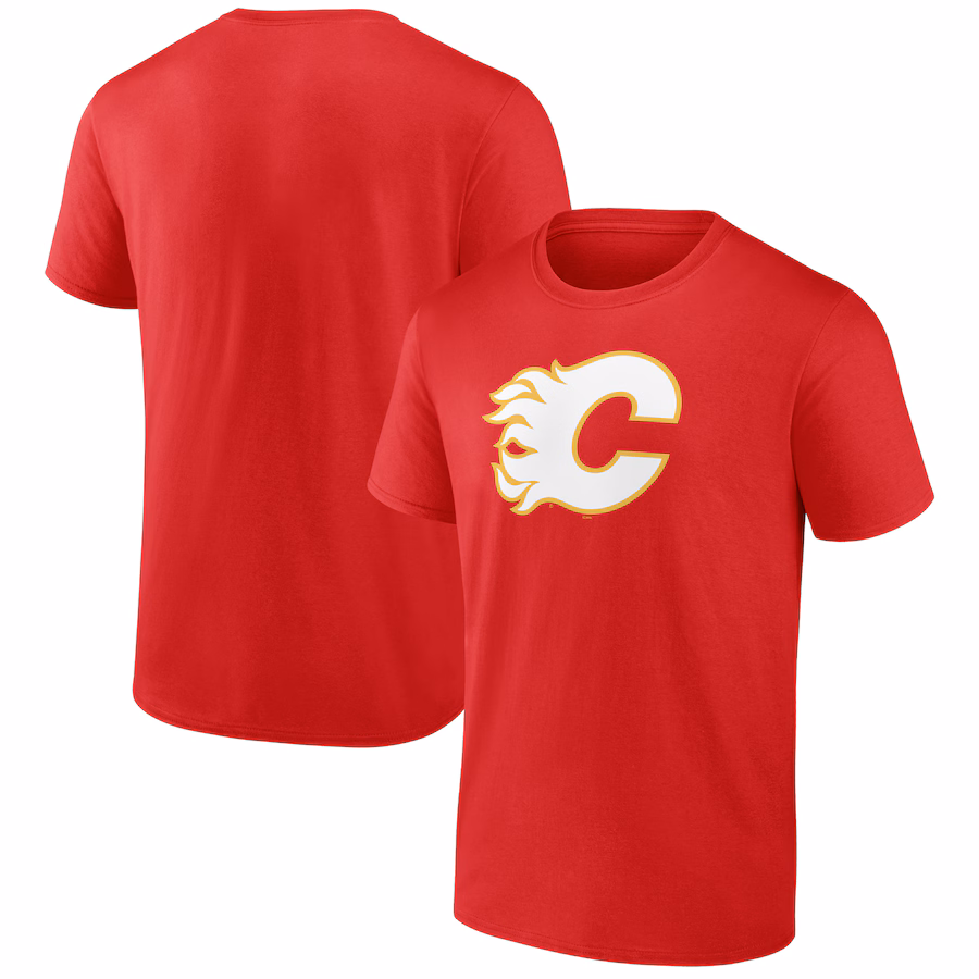 Men's Calgary Flames Red Logo T-Shirt - Ujersey