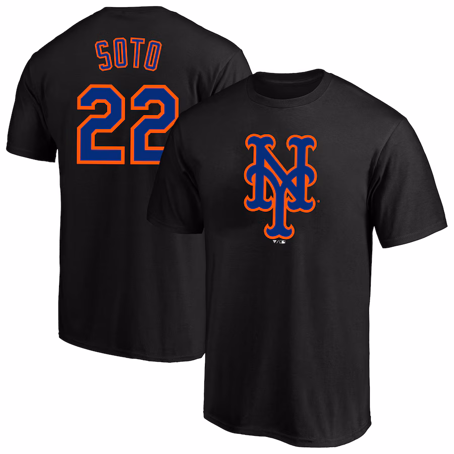 Men's New York Mets Juan Soto Profile Black Big & Tall Name & Number T-Shirt - Ujersey