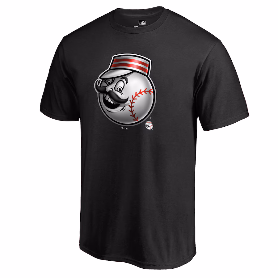 Men's Cincinnati Reds Black Midnight Mascot T-Shirt - Ujersey