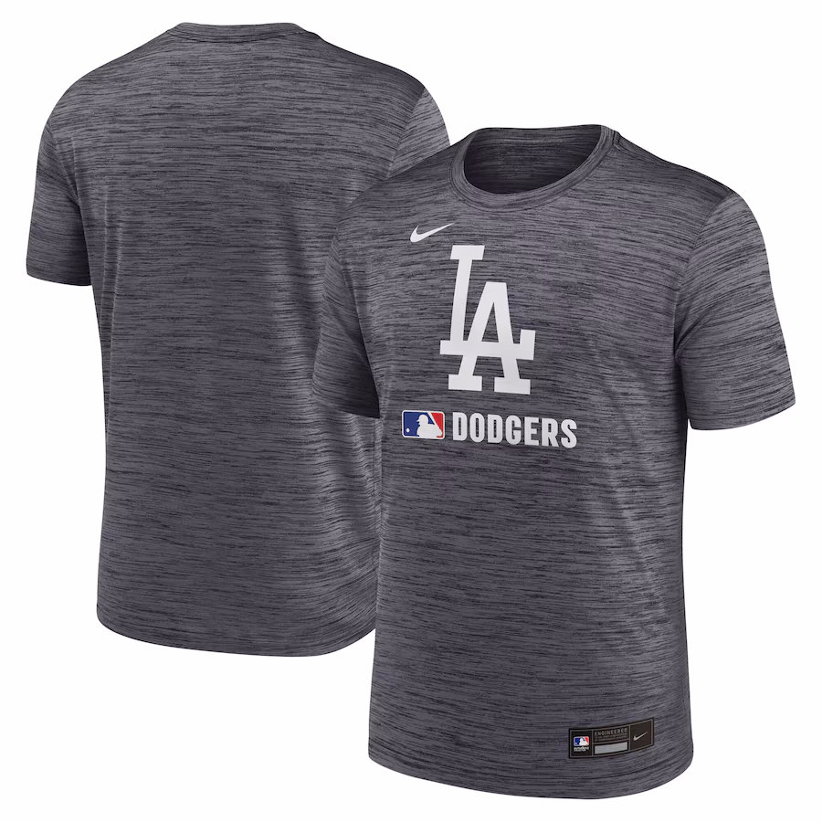 Men's Los Angeles Dodgers Nike Black Authentic Collection Velocity Performance Practice T-Shirt - Ujersey