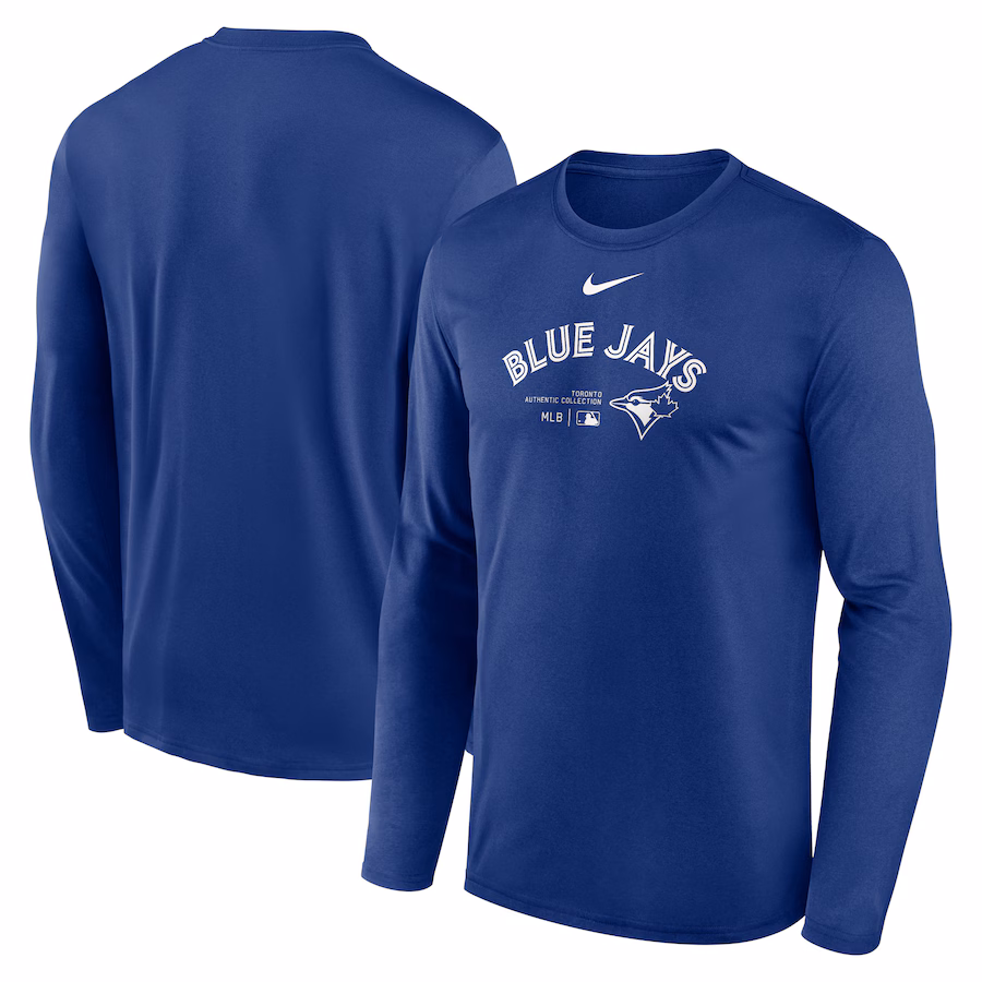 Men's Toronto Blue Jays Nike Royal Authentic Collection Practice Performance Long Sleeve T-Shirt - Ujersey