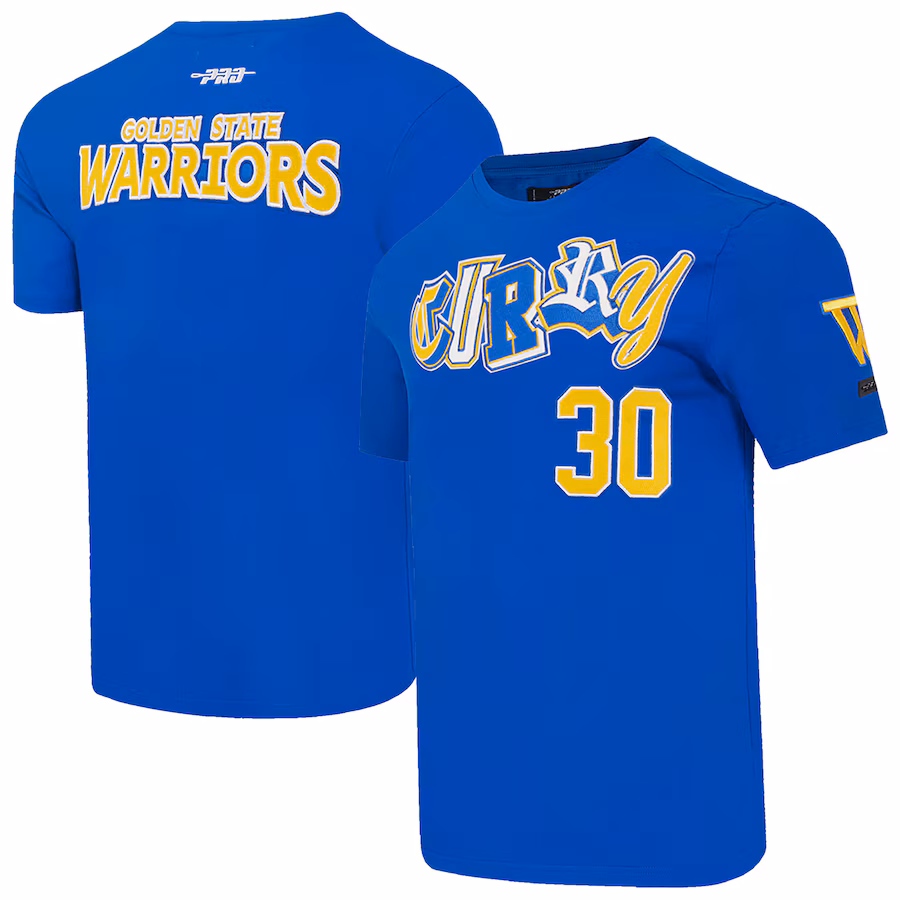 Men's Golden State Warriors Stephen Curry Pro Standard Royal City Ransom T-Shirt - Ujersey
