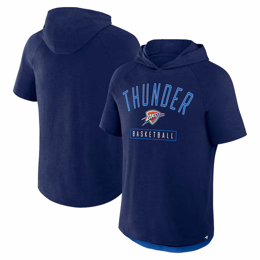 Men's Oklahoma City Thunder Fanatics Athletic Navy Pass Legend Hooded T-Shirt - Ujersey