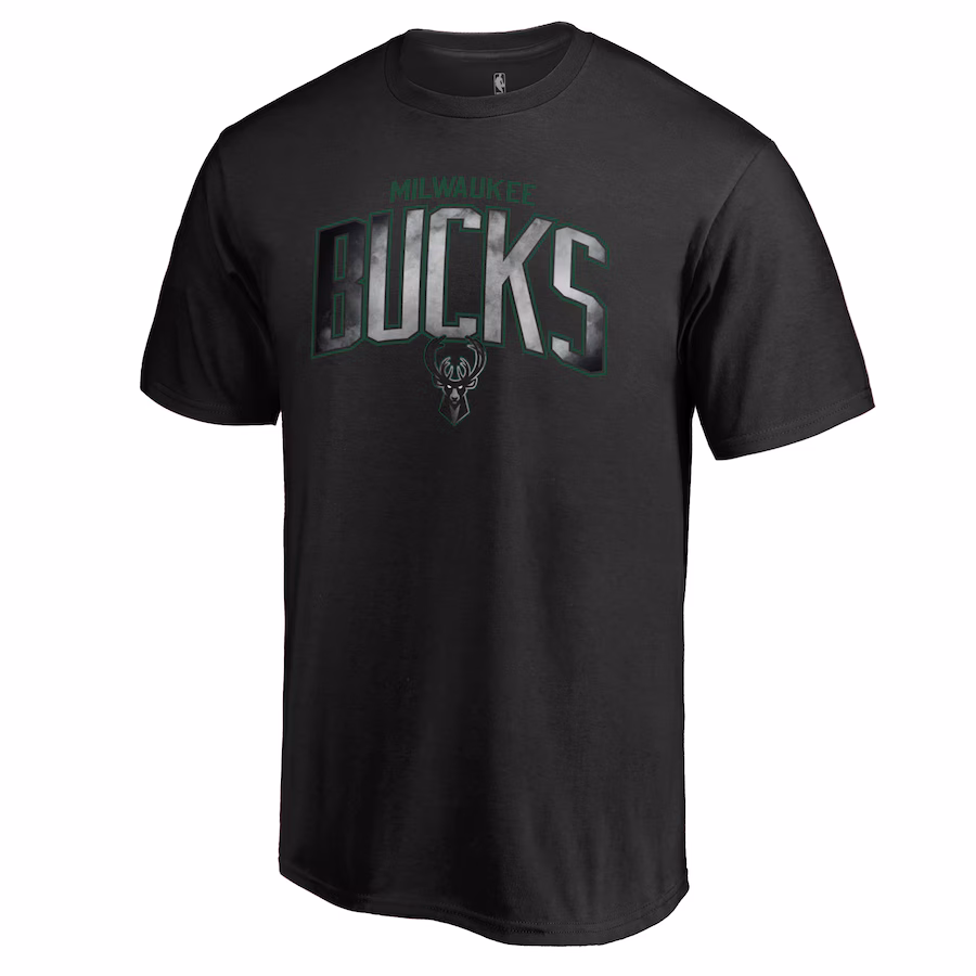 Men's Milwaukee Bucks Black Arch Smoke T-Shirt - Ujersey
