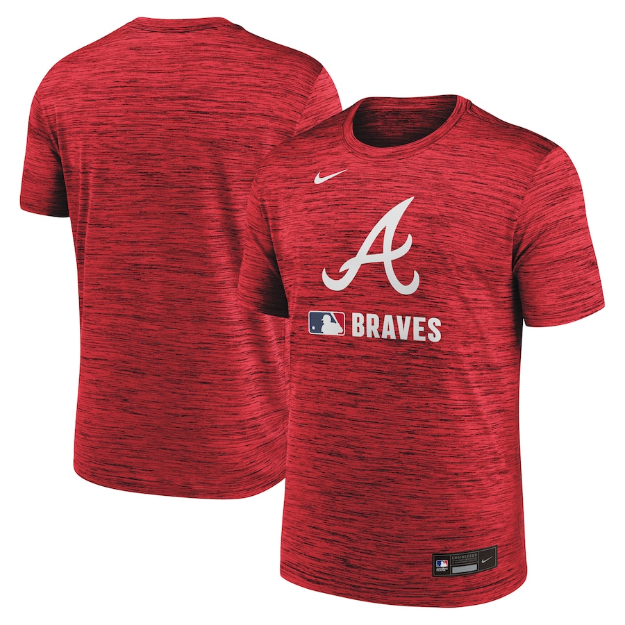 Men's Atlanta Braves Nike Red Authentic Collection Velocity Performance Practice T-Shirt - Ujersey