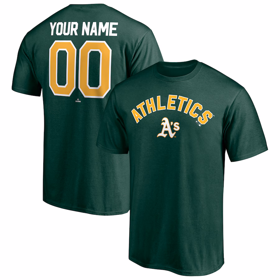 Men's Athletics Green Personalized Team Winning Streak Name & Number T-Shirt - Ujersey