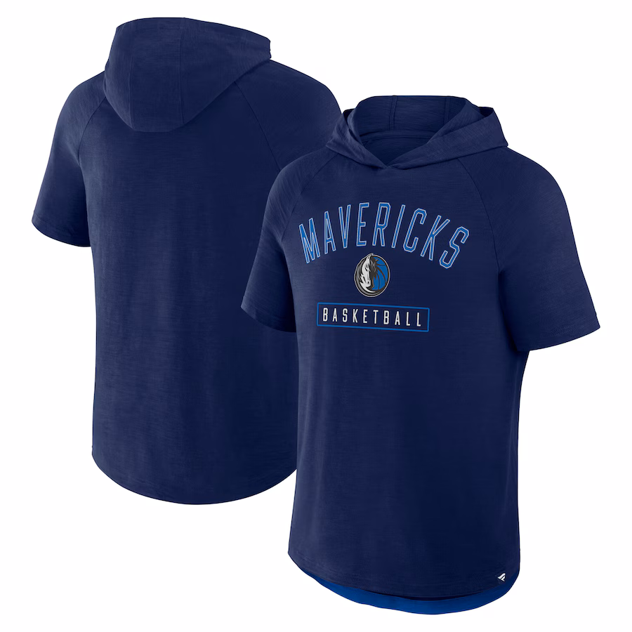 Men's Dallas Mavericks Fanatics Athletic Navy Pass Legend Hooded T-Shirt - Ujersey