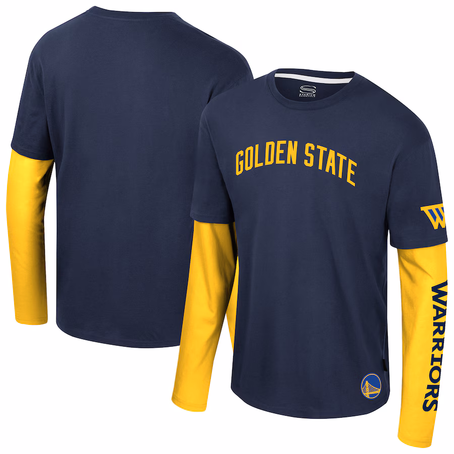 Unisex Golden State Warriors Stadium Essentials Navy Spectator 2fer Long Sleeve  T-Shirt - Ujersey