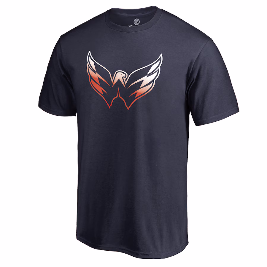 Men's Washington Capitals Navy Gradient Logo T-Shirt - Ujersey