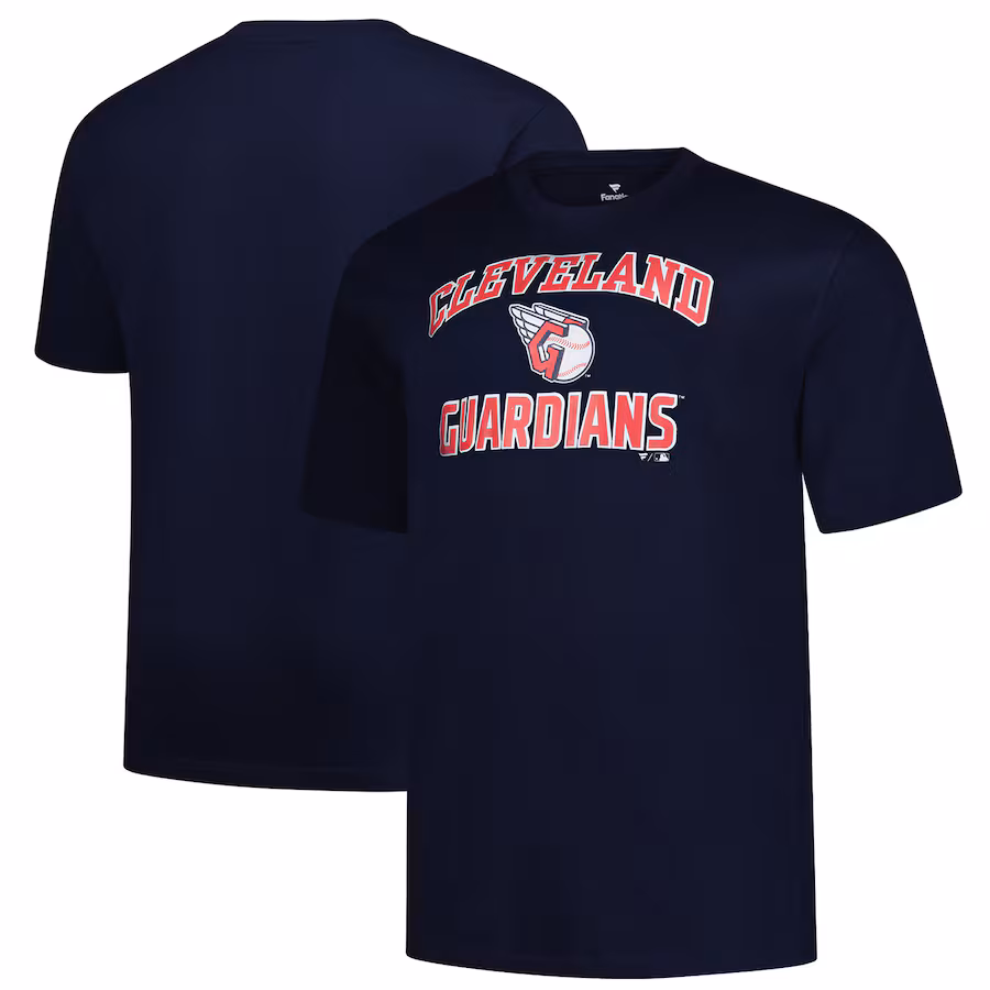 Men's Cleveland Guardians Profile Navy Big & Tall Heart & Soul T-Shirt - Ujersey