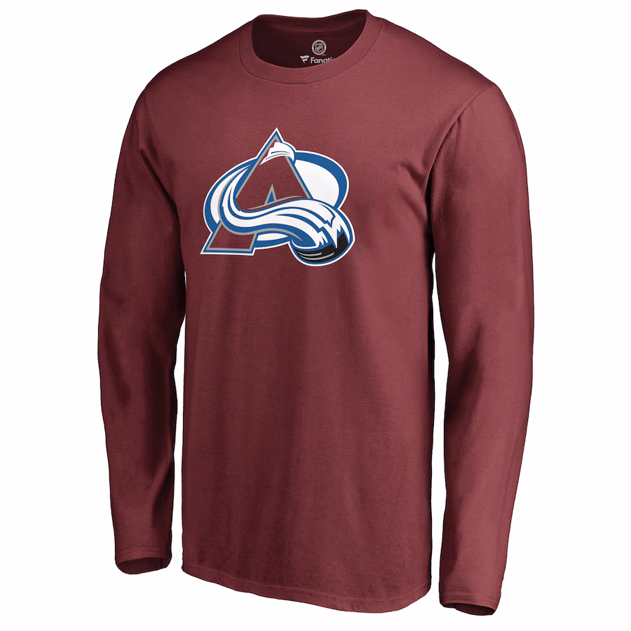 Men's Colorado Avalanche Maroon Primary Logo 2 Long Sleeve T-Shirt - Ujersey