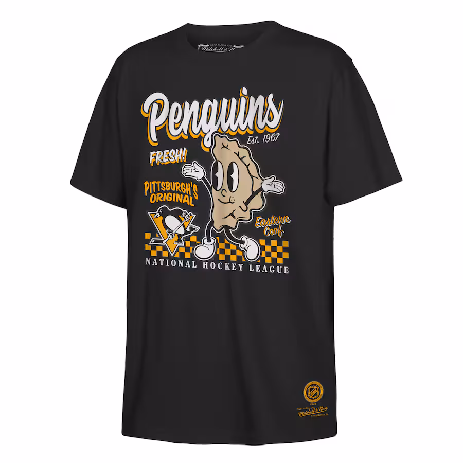 Youth Pittsburgh Penguins Mitchell & Ness Black Concession Stand T-Shirt - Ujersey