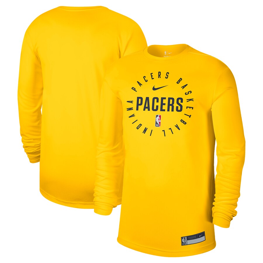 Men's Indiana Pacers Nike Gold 2024/25 Legend On-Court Practice Long Sleeve T-Shirt - Ujersey