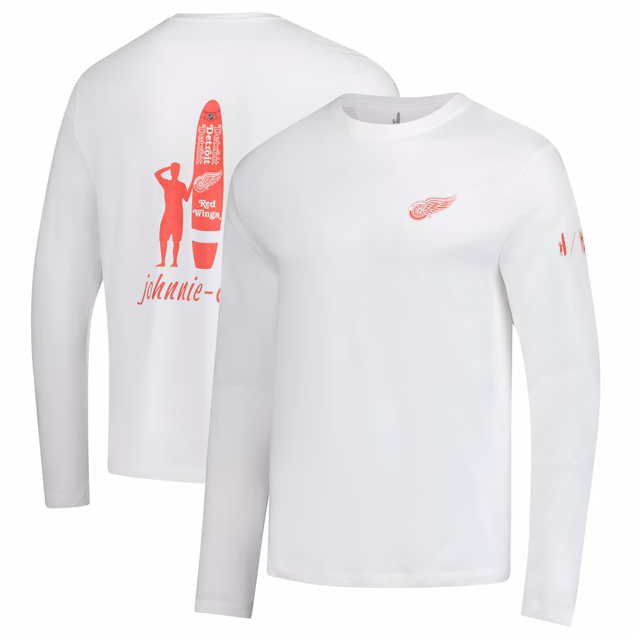 Men's Detroit Red Wings johnnie-O White Adam Long Sleeve T-Shirt - Ujersey