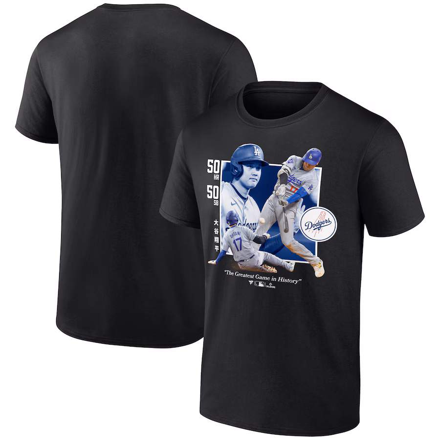 Men's Los Angeles Dodgers Shohei Ohtani Black Greatest Game T-Shirt - Ujersey