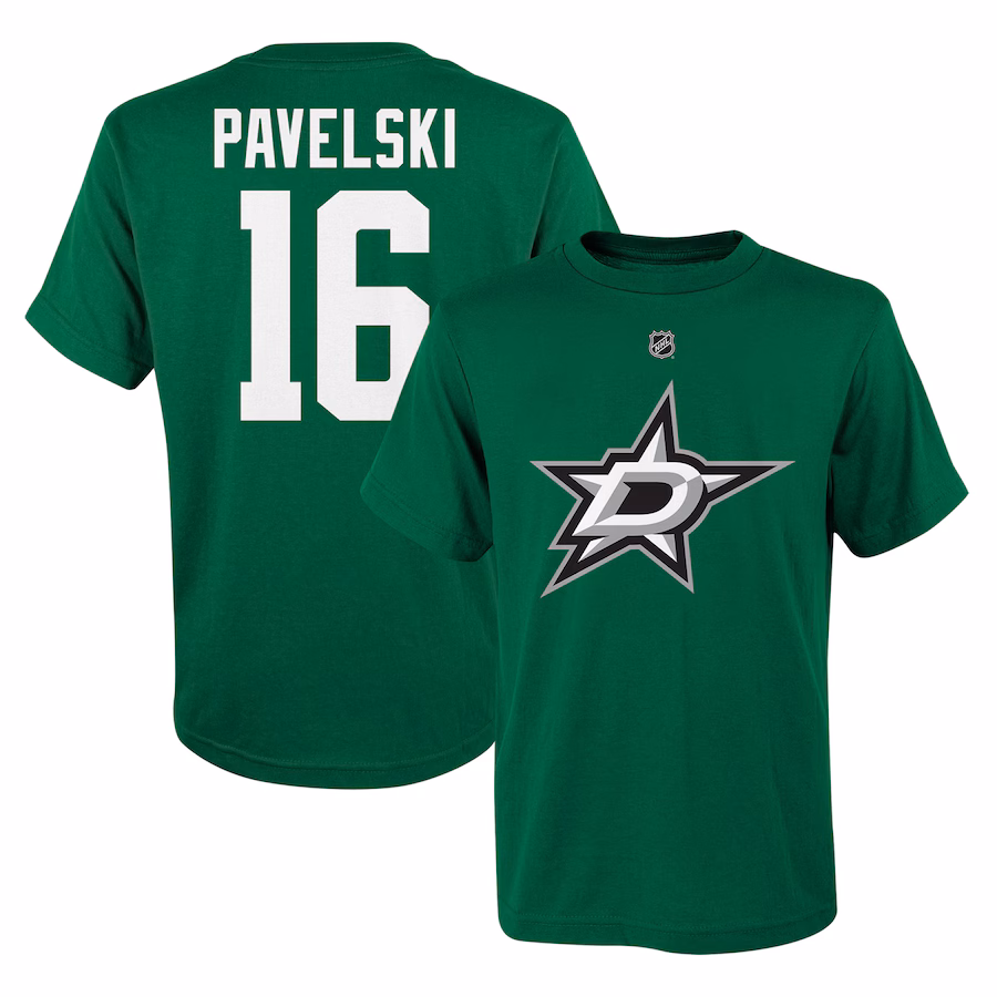 Youth Dallas Stars Joe Pavelski Kelly Green Player Name & Number T-Shirt - Ujersey