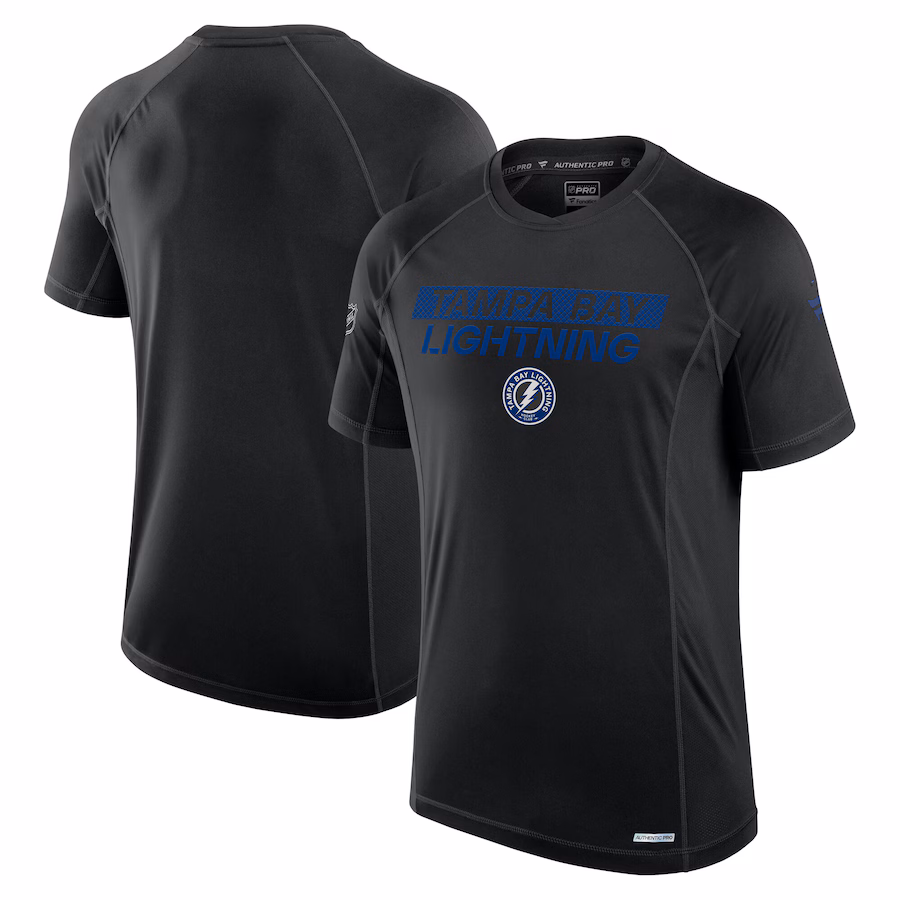 Men's Tampa Bay Lightning Fanatics Black Authentic Pro Tech T-Shirt - Ujersey