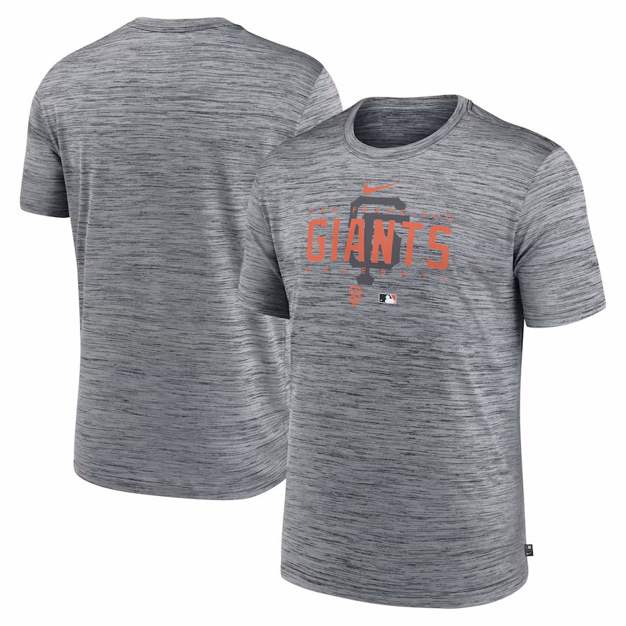 Men's San Francisco Giants Nike Heather Gray Authentic Collection Velocity Performance Practice T-Shirt - Ujersey