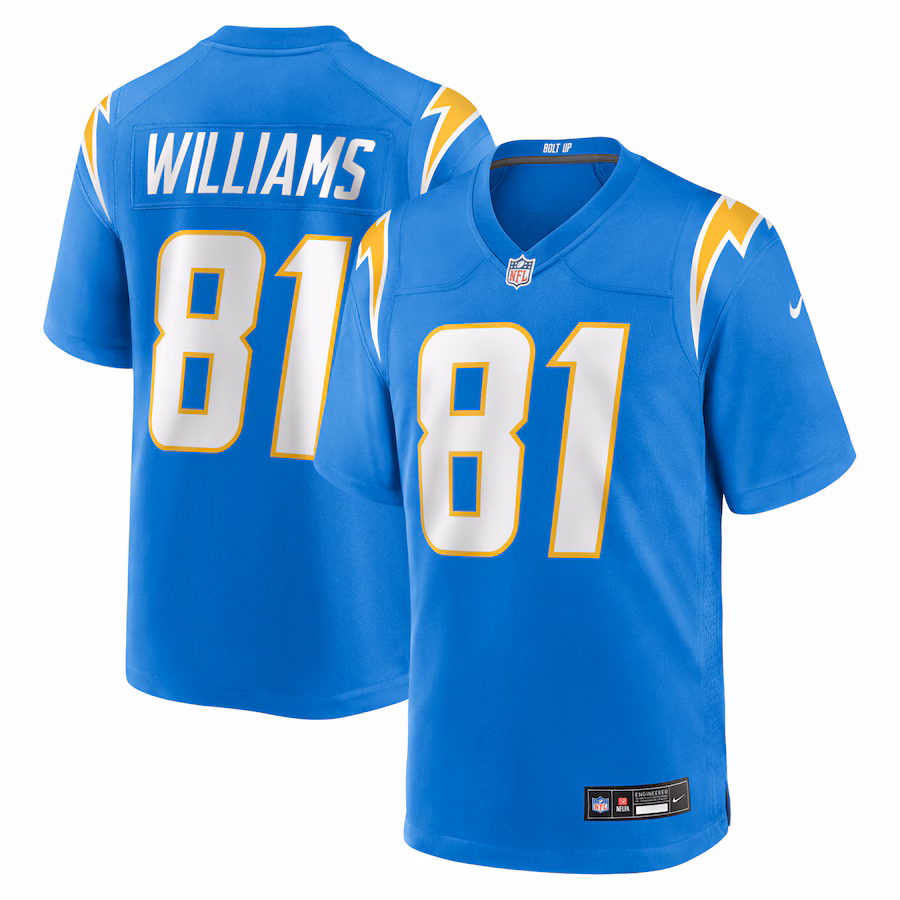 Men's Los Angeles Chargers Mike Williams Nike Powder Blue Team Game Jersey - Ujersey