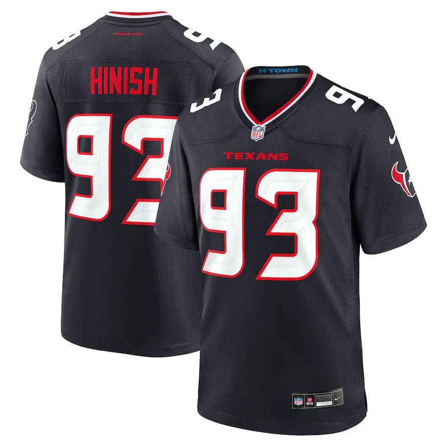 Men's Houston Texans Kurt Hinish Nike Navy Team Game Jersey - Ujersey
