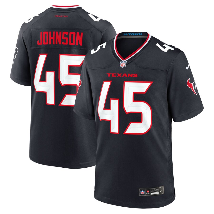 Men's Houston Texans Jakob Johnson Nike Navy Team Game Jersey - Ujersey