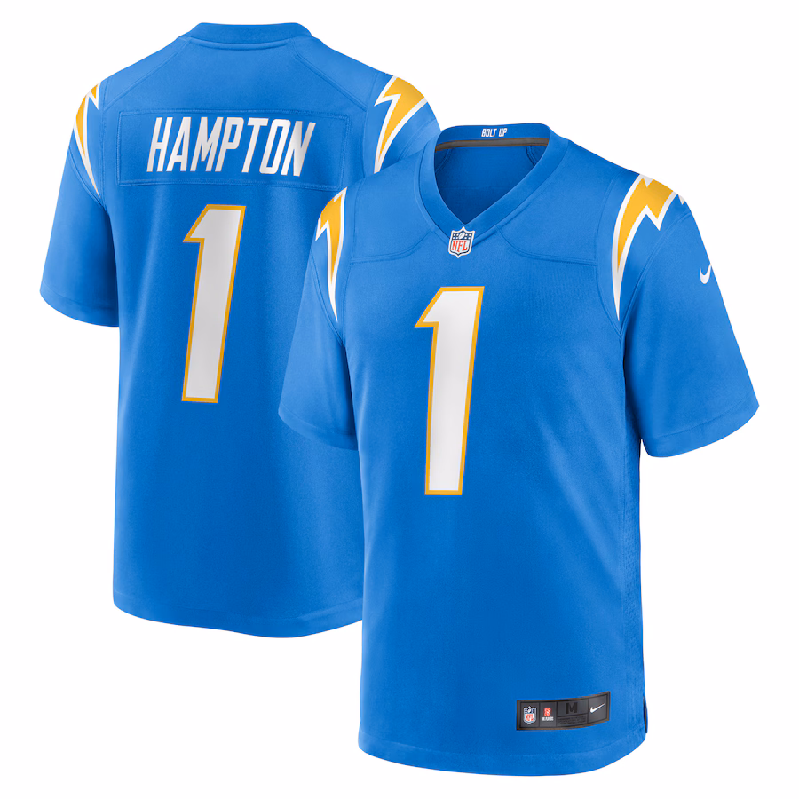 Men's Los Angeles Chargers Omarion Hampton Nike Powder Blue 2025 NFL Draft First Round Pick Game Jersey - Ujersey