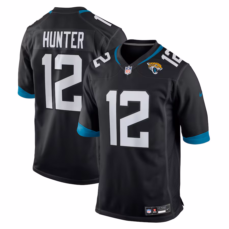 Men's Jacksonville Jaguars Travis Hunter Nike Black 2025 NFL Draft First Round Pick Alternate Game Player Jersey - Ujersey