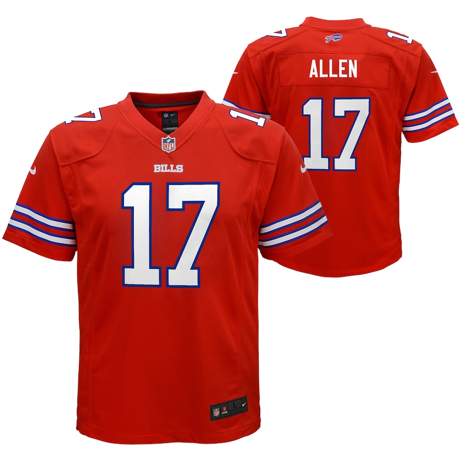 Youth Buffalo Bills Josh Allen Nike Red Alternate Game Jersey - Ujersey