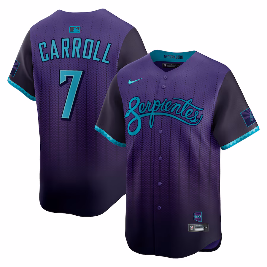 Men's Arizona Diamondbacks Corbin Carroll Nike Purple 2025 City Connect Limited Player Jersey - Ujersey