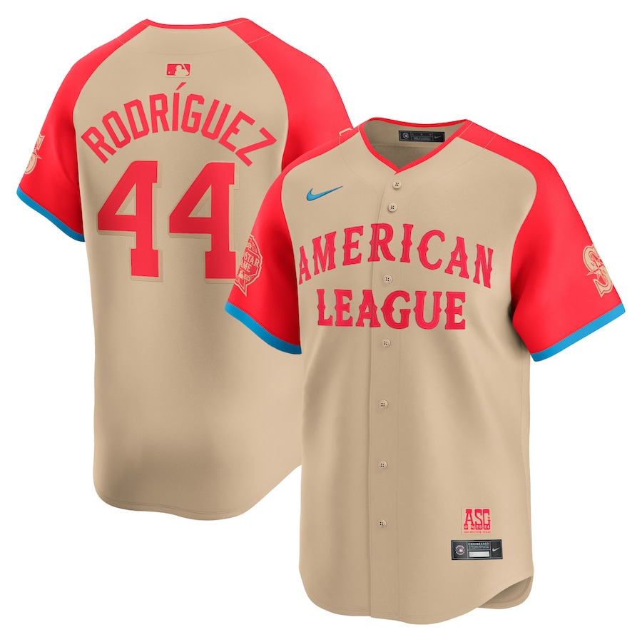 Men's American League Julio Rodríguez Nike Cream 2024 MLB All-Star Game Limited Player Jersey - Ujersey