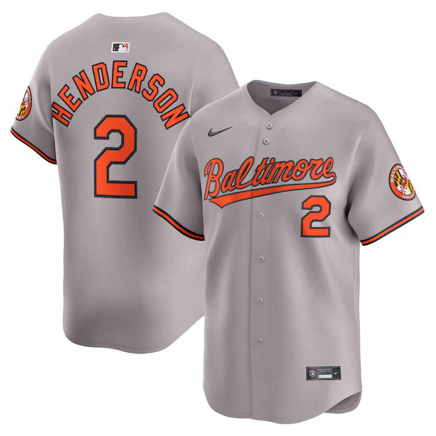 Men's Baltimore Orioles Gunnar Henderson Nike Gray Road Limited Player Jersey - Ujersey