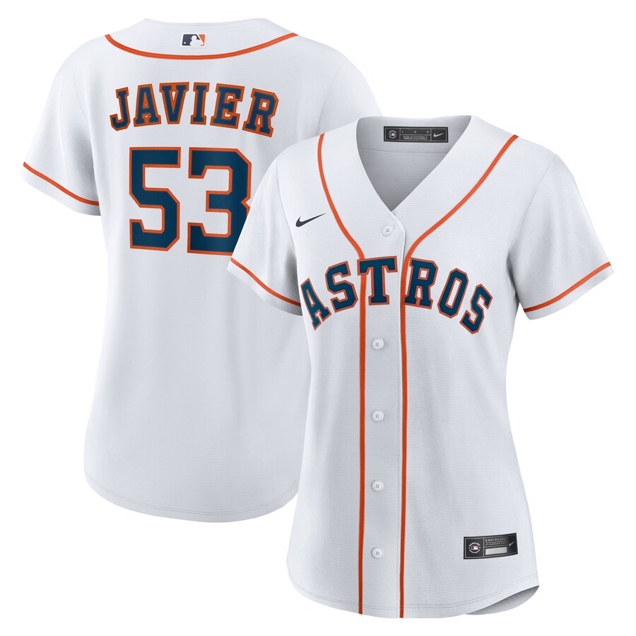 Women's Houston Astros Cristian Javier Nike White Home Replica Jersey - Ujersey