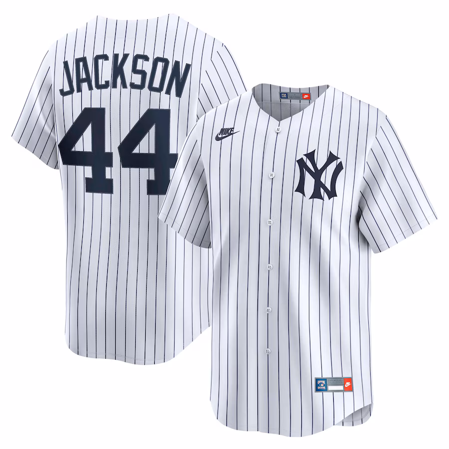 Men's New York Yankees Reggie Jackson Nike White Throwback Cooperstown Collection Limited Jersey - Ujersey