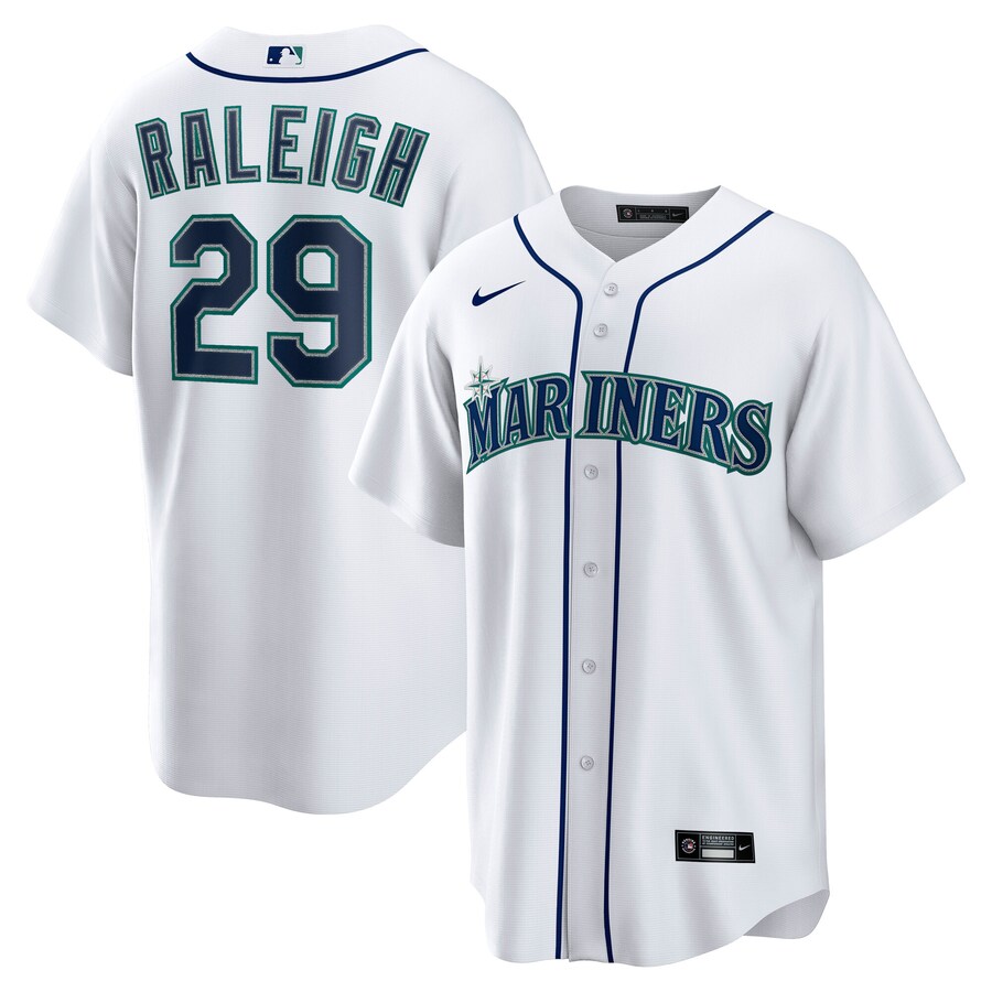 Men's Seattle Mariners Cal Raleigh Nike White Home Replica Player Jersey - Ujersey