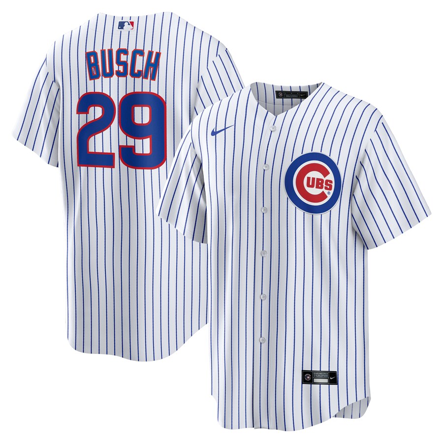 Men's Chicago Cubs Michael Busch Nike White Home Replica Jersey - Ujersey