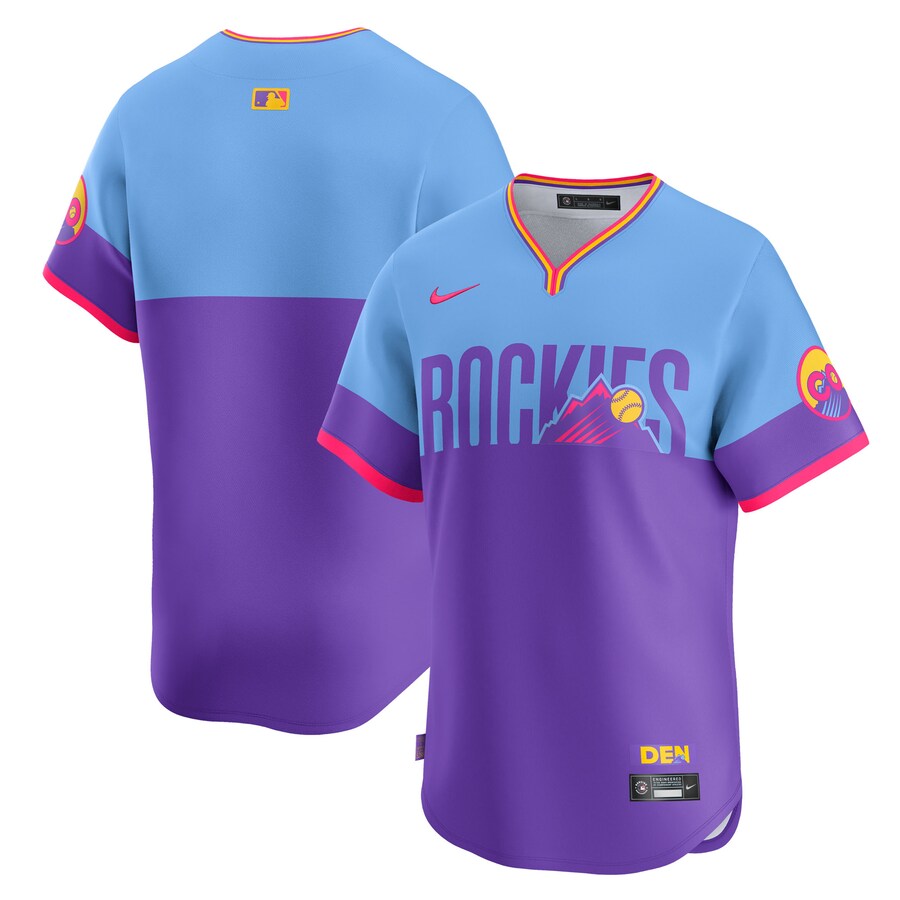 Men's Colorado Rockies Nike Purple/Light Blue 2025 City Connect Limited Jersey - Ujersey