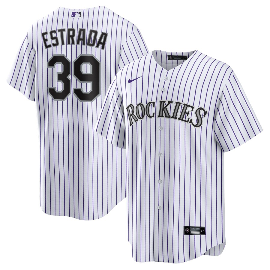 Men's Colorado Rockies Thairo Estrada Nike White Home Replica Jersey - Ujersey