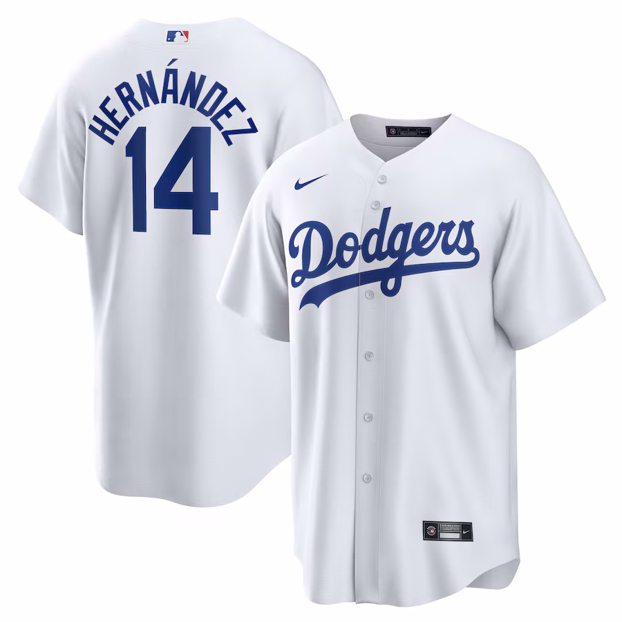 Men's Los Angeles Dodgers Enrique Hernandez Nike White Home Replica Player Name Jersey - Ujersey